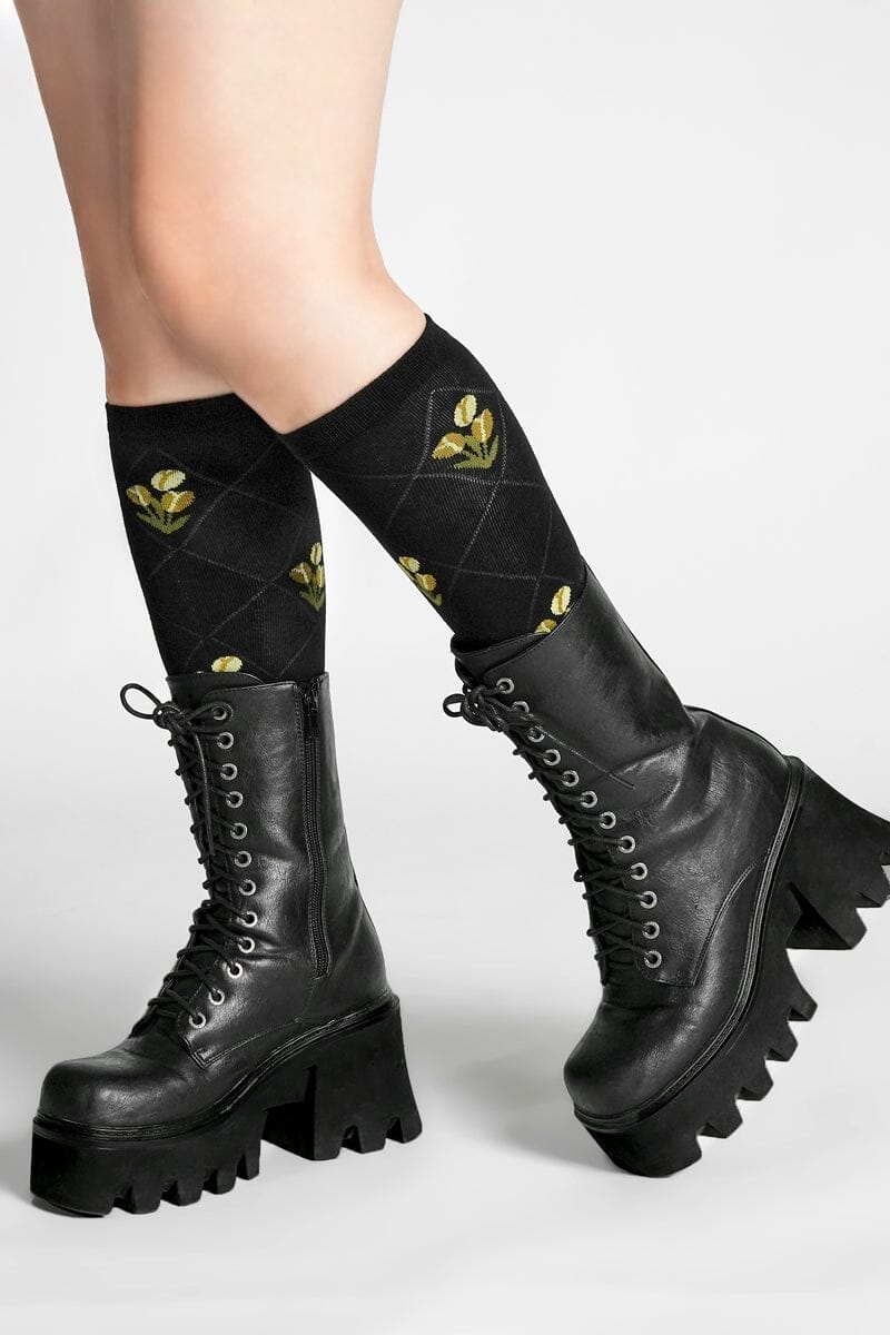 Yellow Dahlia Socks Socks NOCTEX
